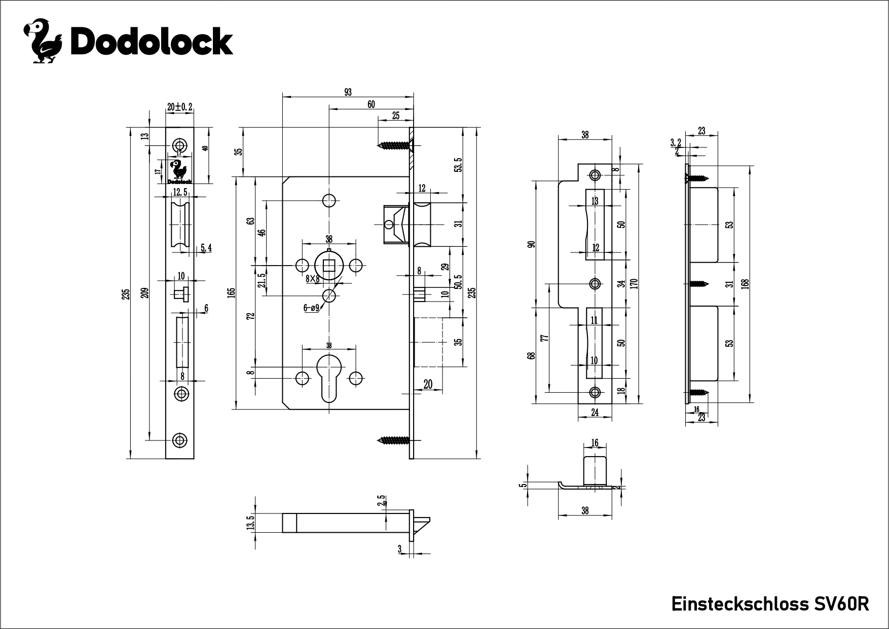 Einsteckschloss, selbstverriegelnd – Bild 2